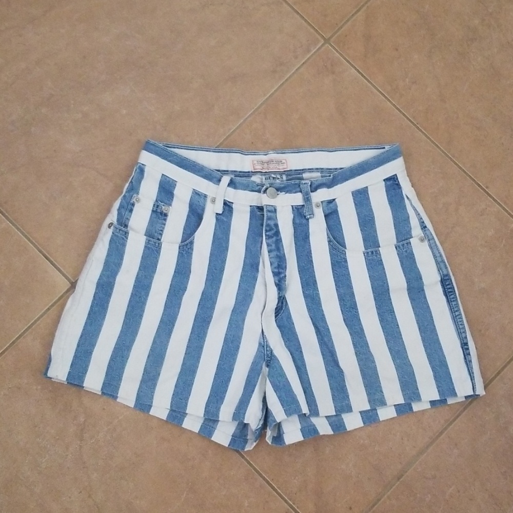 VTG Guess Highrise Striped Shorts - Picture 2 of 8